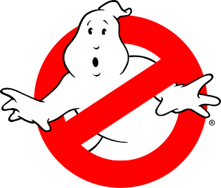 Logo de Cazafantasmas (Ghostbusters) muestra el dibujo de una especie de simpático fantasma que está encerrado en una señal de tráfico de prohibición