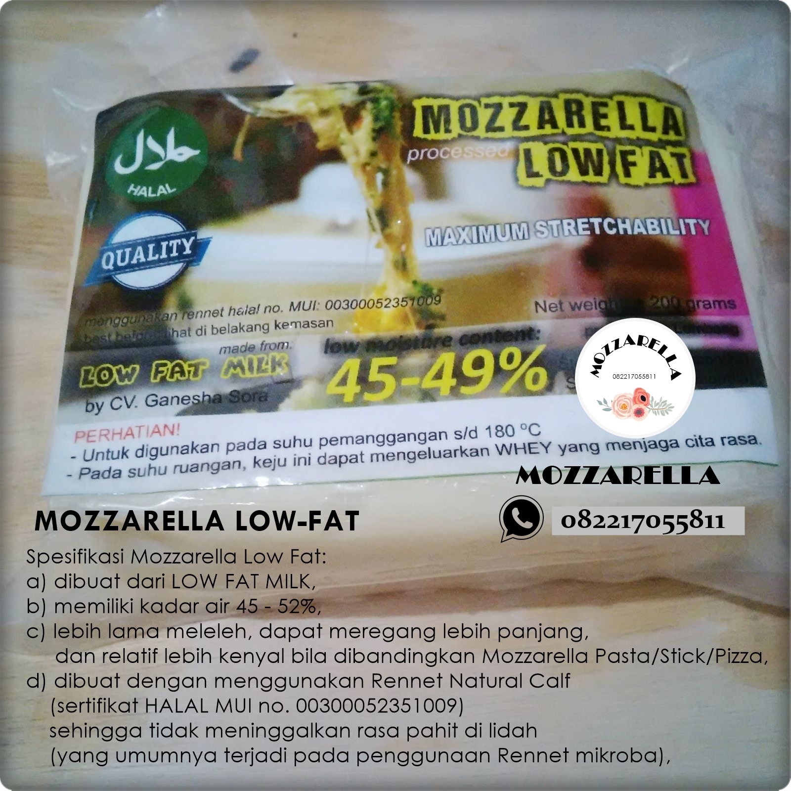 Keju Mozzarella Halal Bandung KEJU LELEH MOZZARELLA RENDAH KALORI DAN