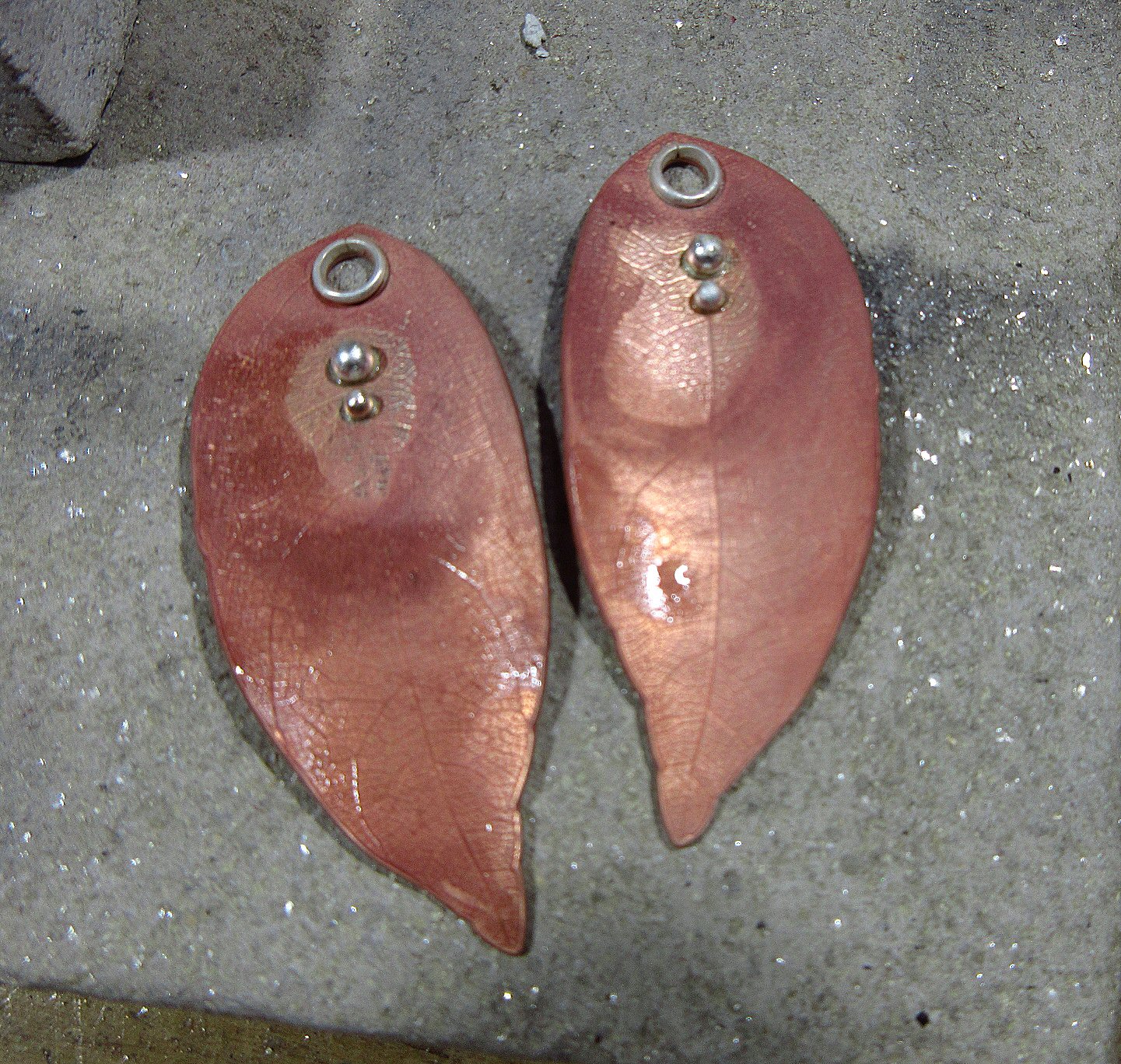 New Earrings Using Patterned Bronze Sheet