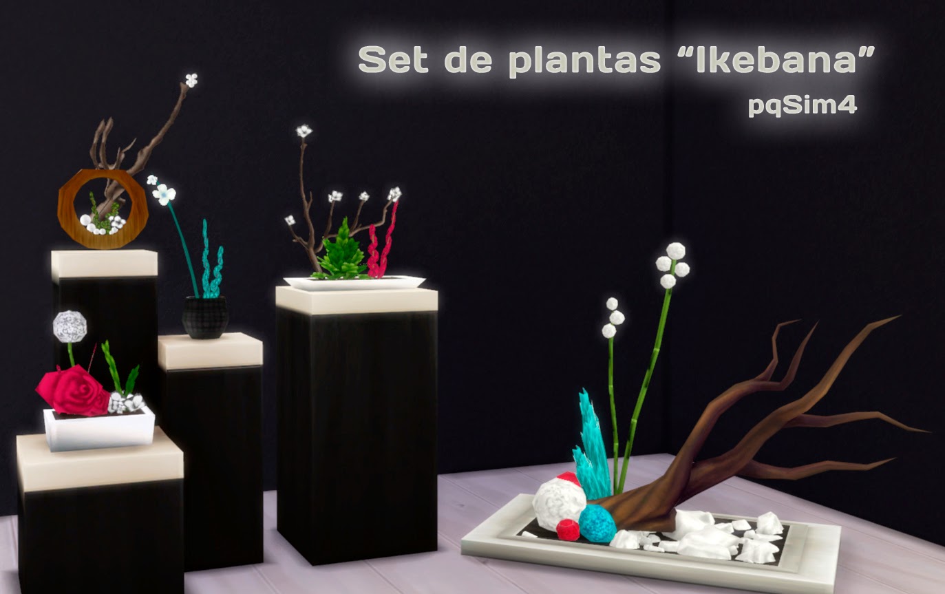 Sims 4. Set de Plantas "Ikebana".