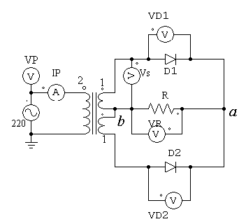 center tap rectifier diode figure