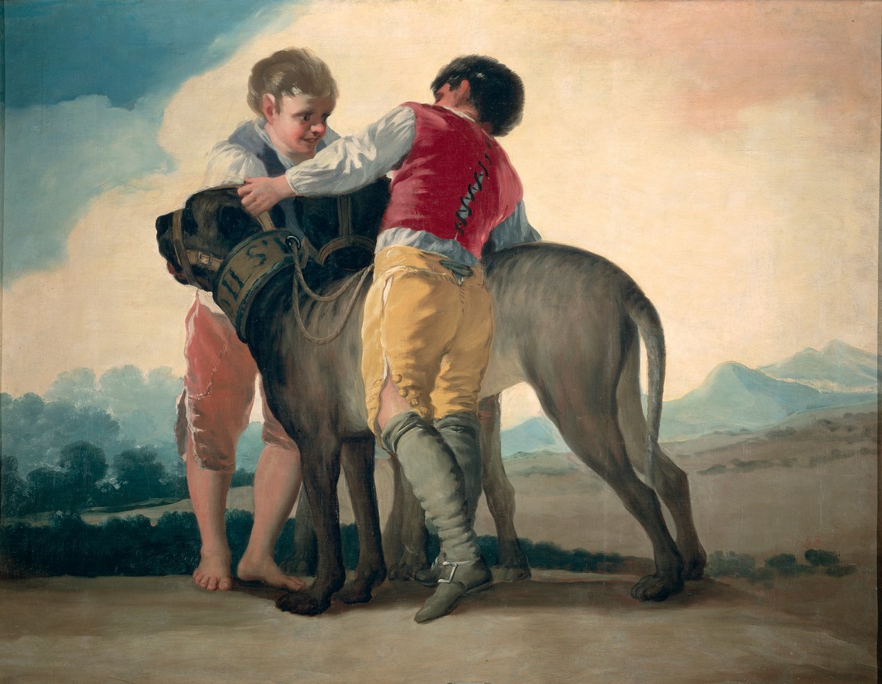 Francisco  Goya  Ragazzi  con  un  mastino C   