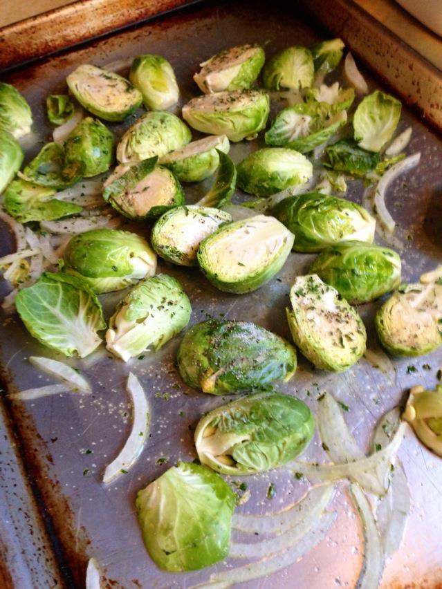 The Comforting Vegan Roasted Brussels Sprouts with Onions & Vegan Bacon