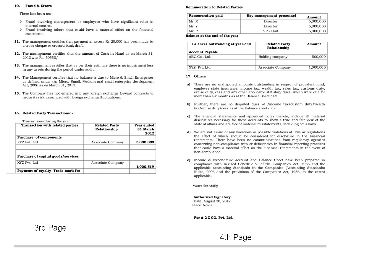 Represent by Management (AAS 11) | Accounting Education