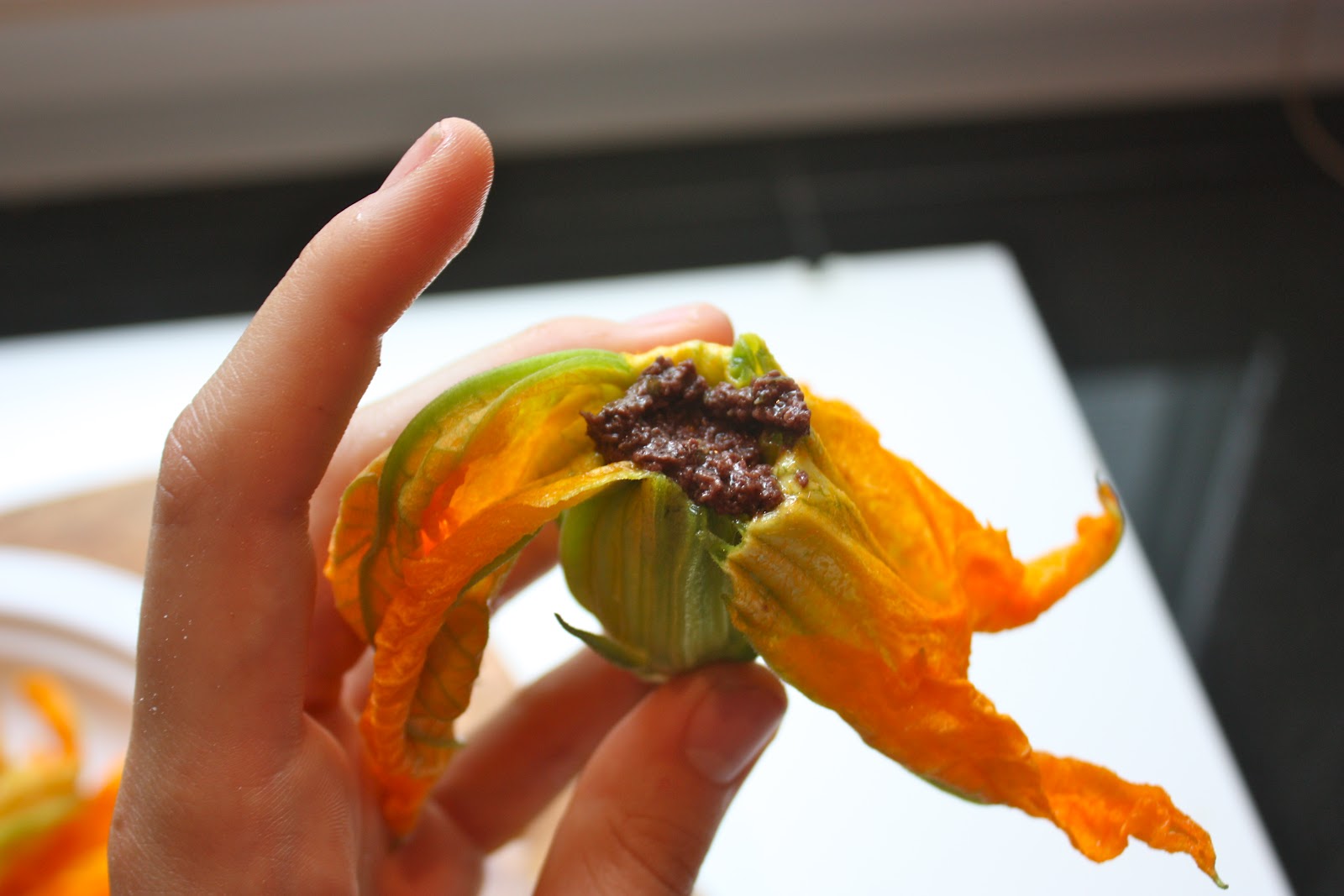 fried squash blossoms Cannella Vita