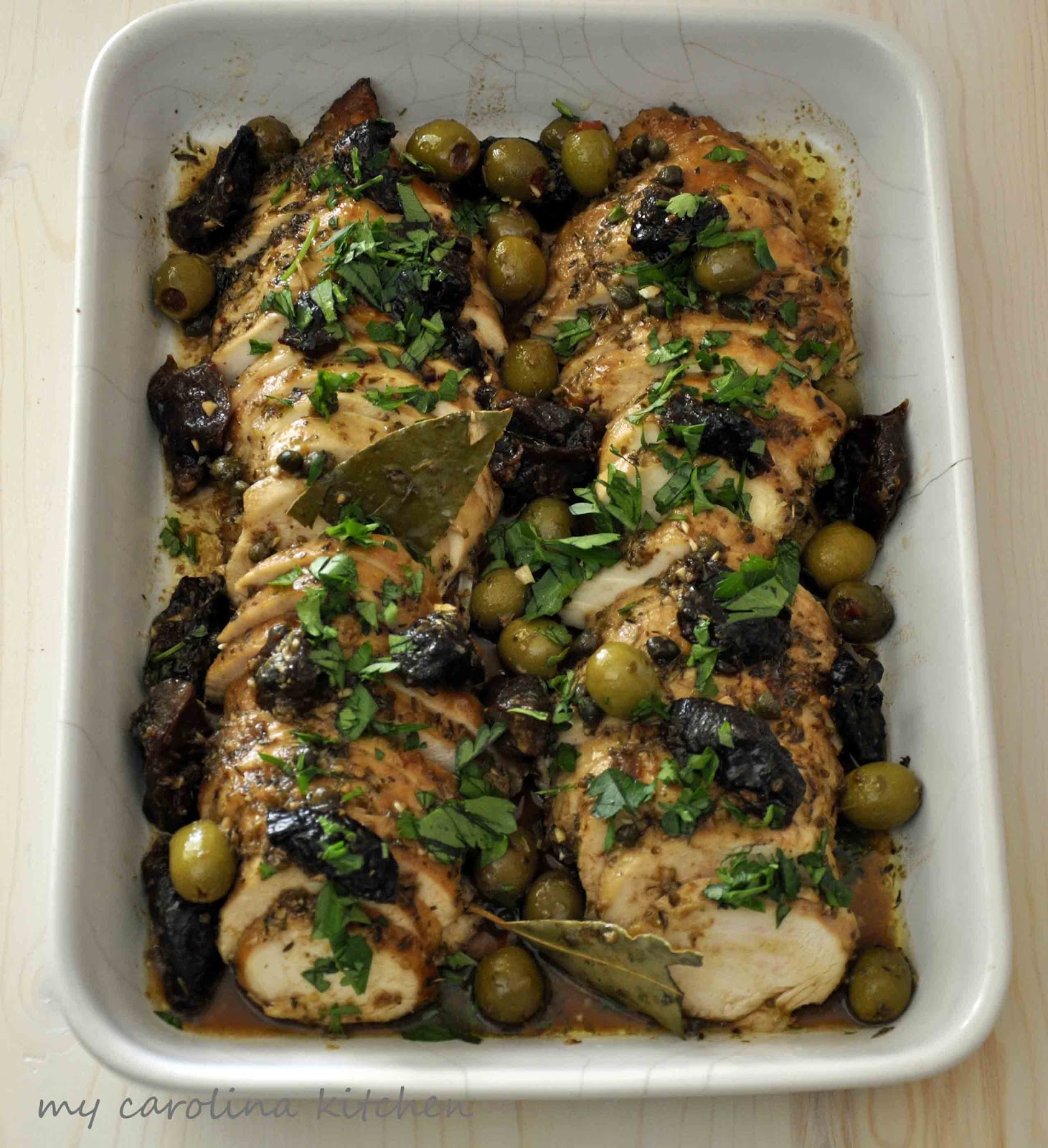 My Carolina Kitchen Chicken Marbella recreated into cocktail food for