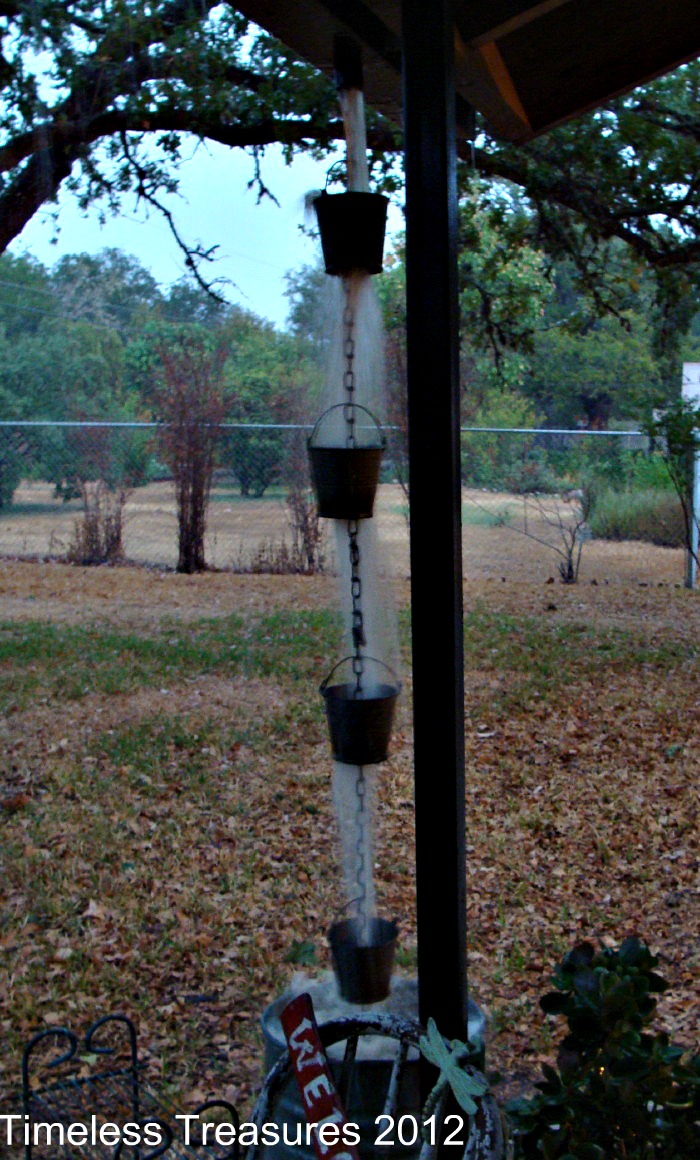 Timeless Treasures Tin Buckets HomeMade Rain Chain Downspout