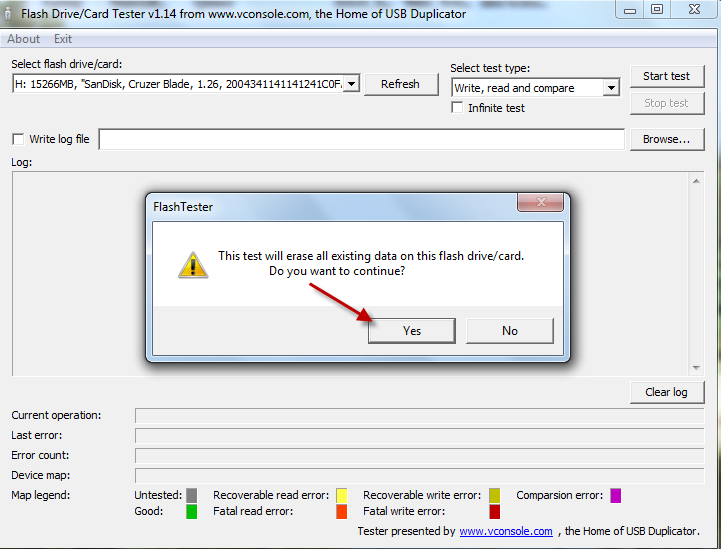 scan and test removable drives with flash tester free Flash Drive Repair