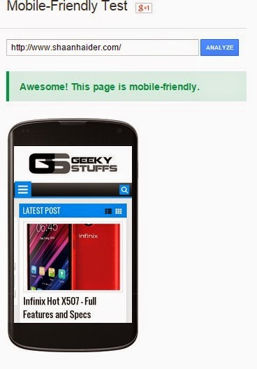 Website Mobile Version Check - Google Mobile-Friendly Test tool