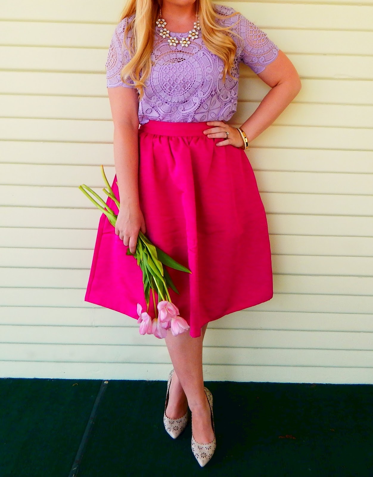 Purple and Pink Outfit Idea - Lizzie in Lace