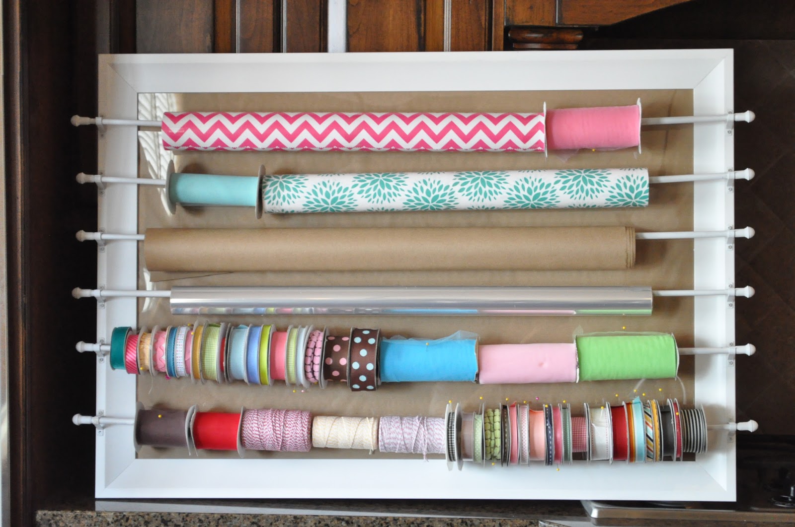wrapping paper & ribbon organizer {video tutorial for joann fabrics