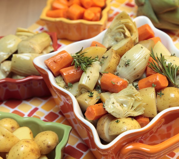 Cara Mia Braised Artichokes with Potatoes and Carrots