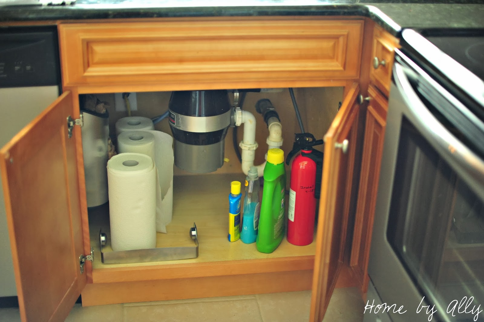 DIY Under sink tile and how to keep it clean & organized! Home by Ally