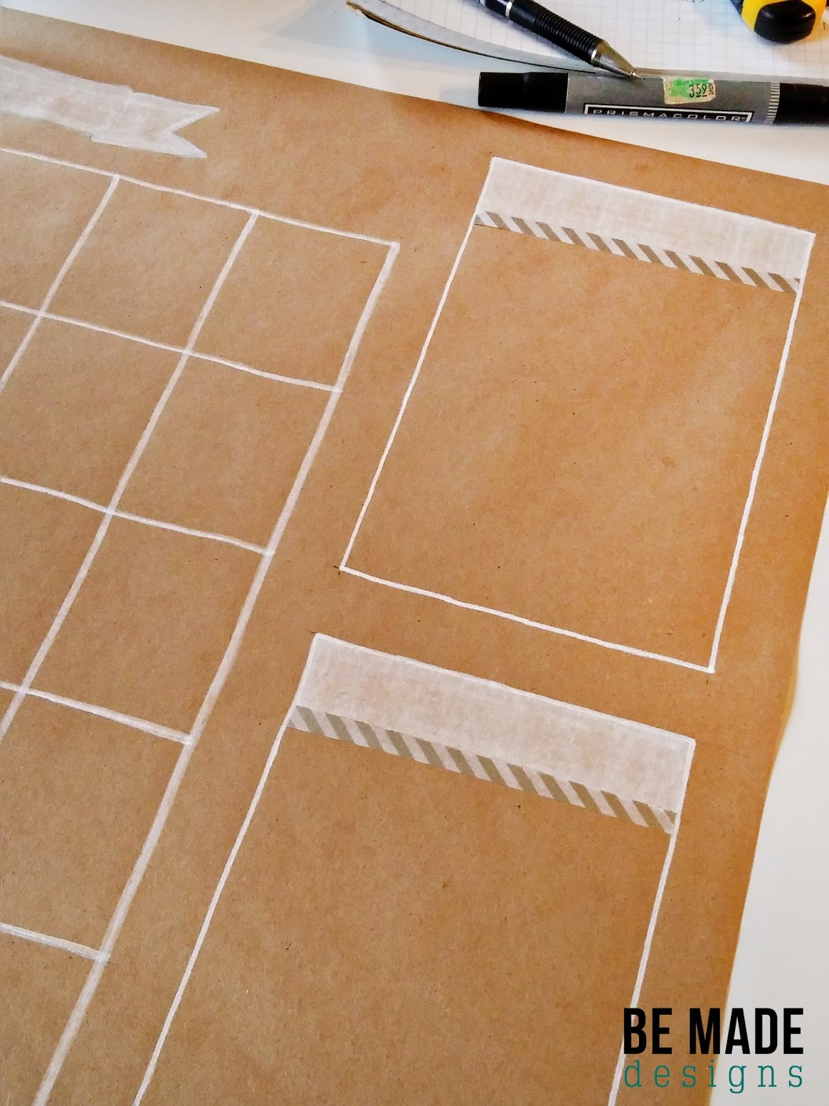 BE MADE Staying Organized Kraft Paper DryErase Calendar