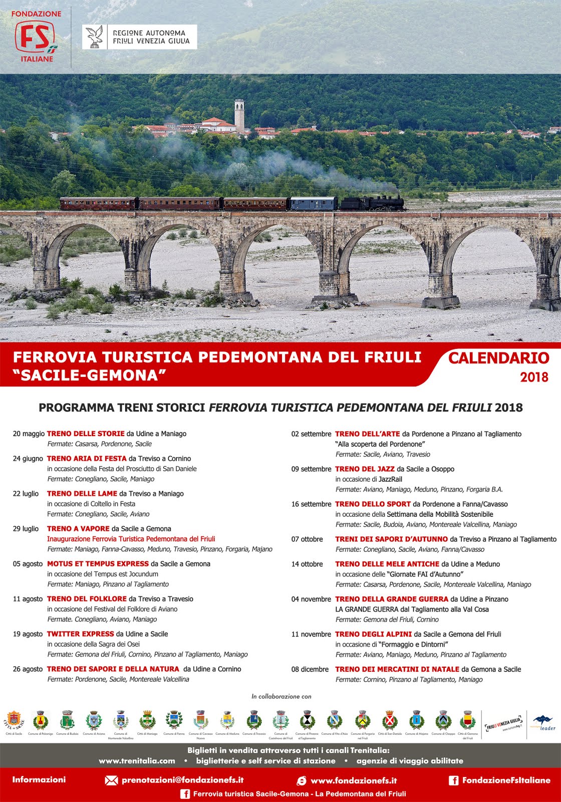 FERROVIA PEDEMONTANA PROGRAMMA TRENI STORICI 2018