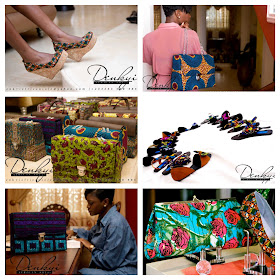 Womens African Print shoes and bags - Denkyi 