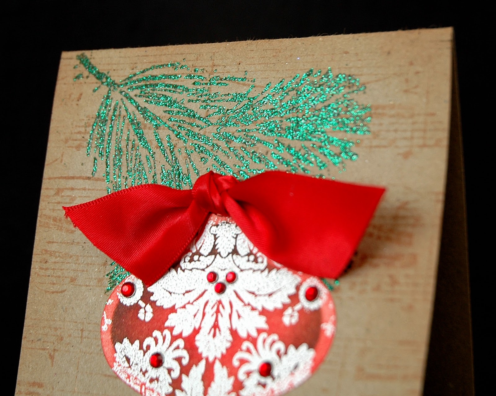 Judy's Card Corner Christmas Ornaments with Bling!