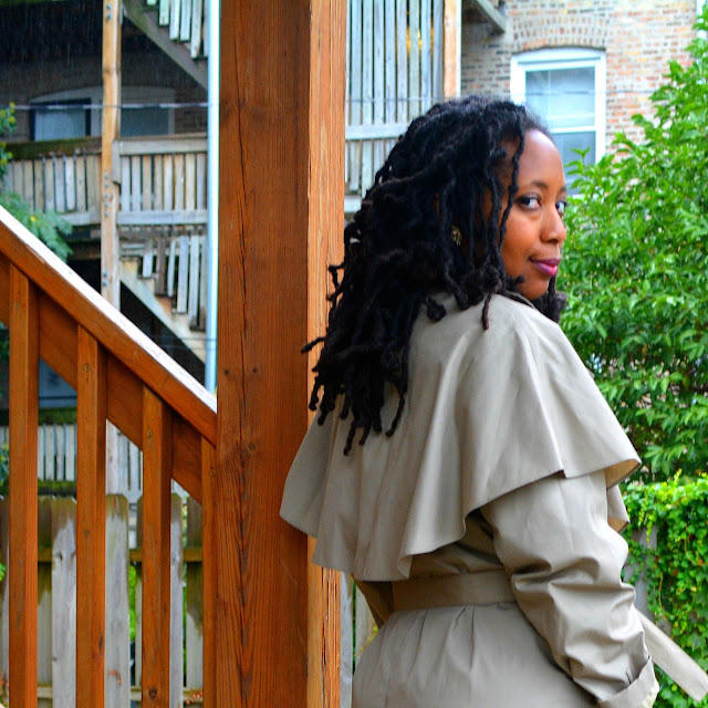 style a thrifted trench coat