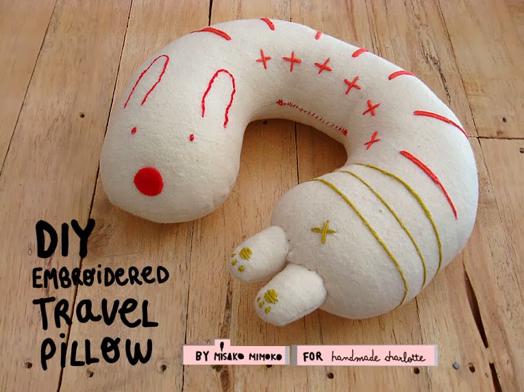 misako mimoko DIY Tutorial Embroidered Travel Pillow!