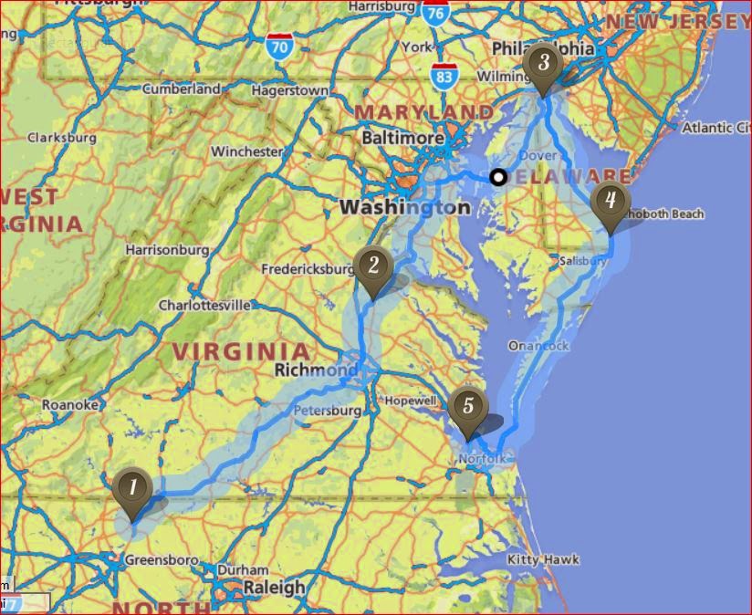 Dispatch from the Road 2014 Reidsville NC to Newport News, VA