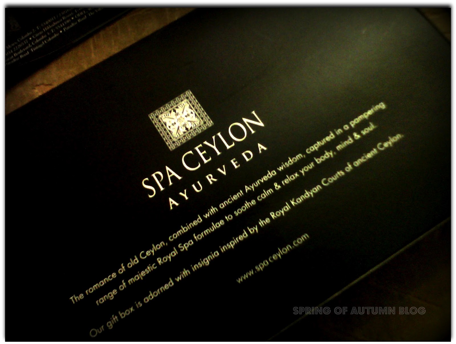 Spring of Autumn An Introduction to Spa Ceylon Ayurveda