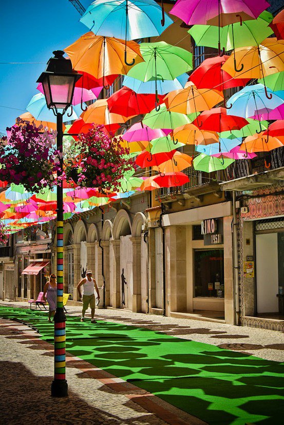 The Most Beautiful Things In The World Umbrella Street in Agueda, Portugal