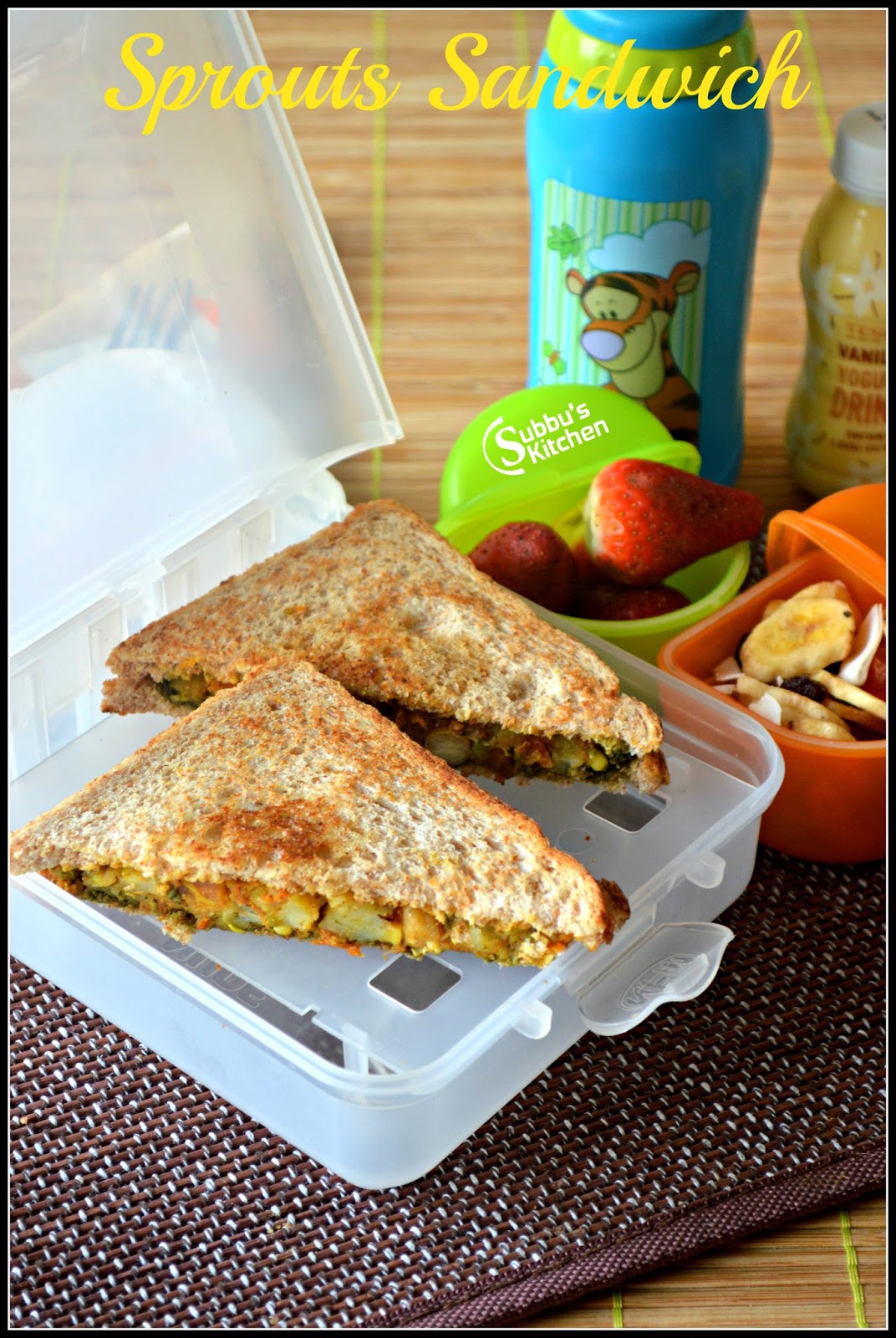 Sprouts Masala Sandwich Subbus Kitchen