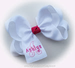 Monogram Hair Bow with Name and Initial
