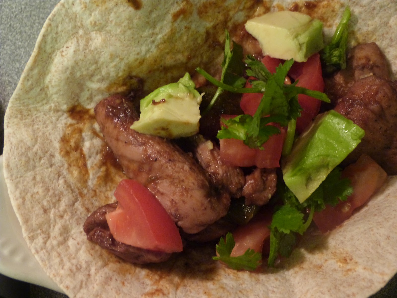 I Like to Cook. Sorry if You Don't. Red Wine Chicken Fajitas with Cilantro & Avocado