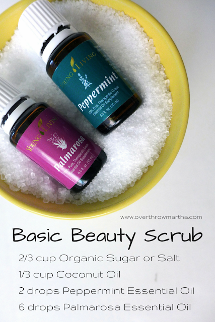 Recipe for a basic beauty sugar or salt scrub using essential oils #DIYbeauty #DIYrecipes