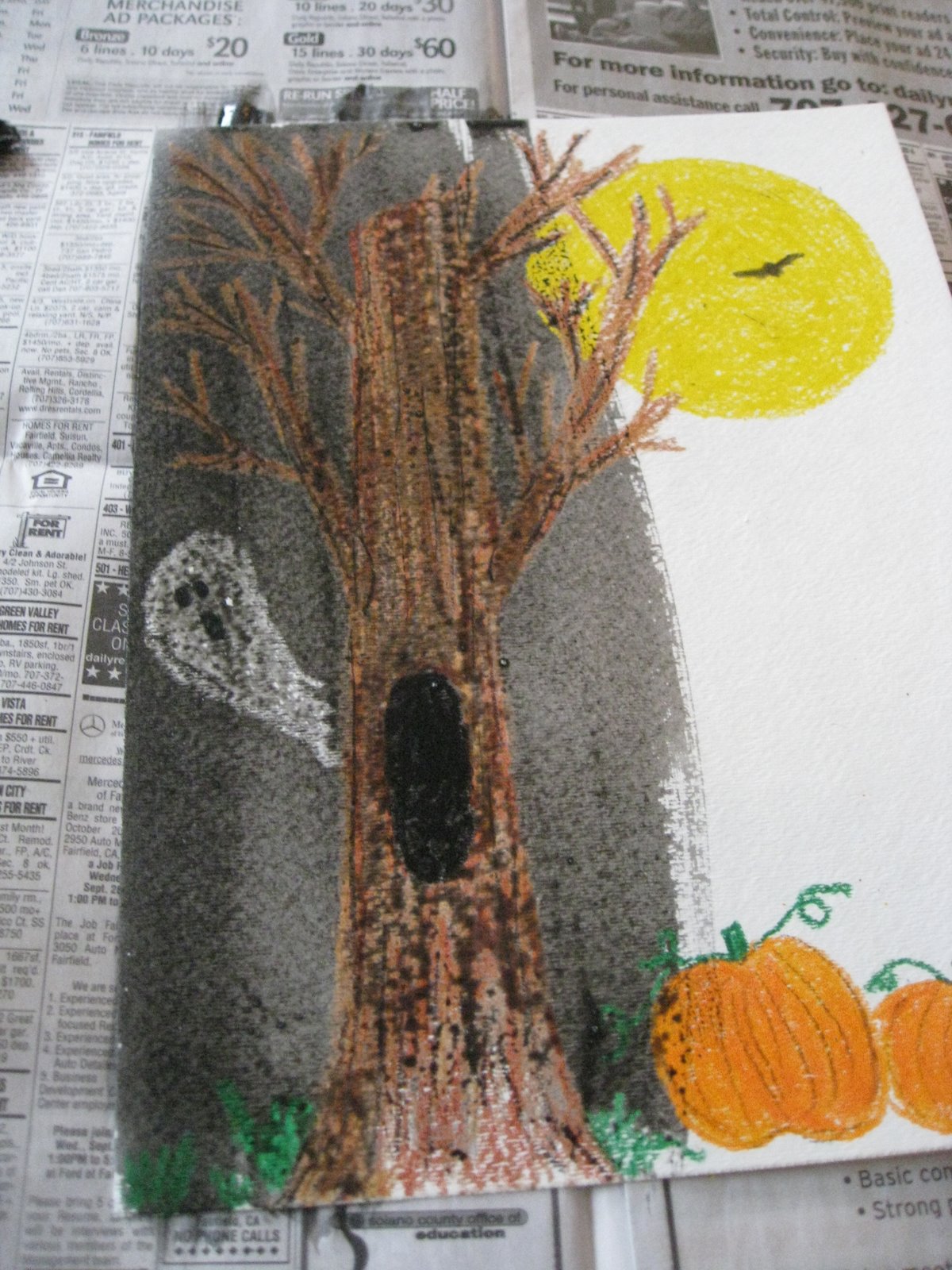 Cindy deRosier My Creative Life Crayon Resist Halloween Art