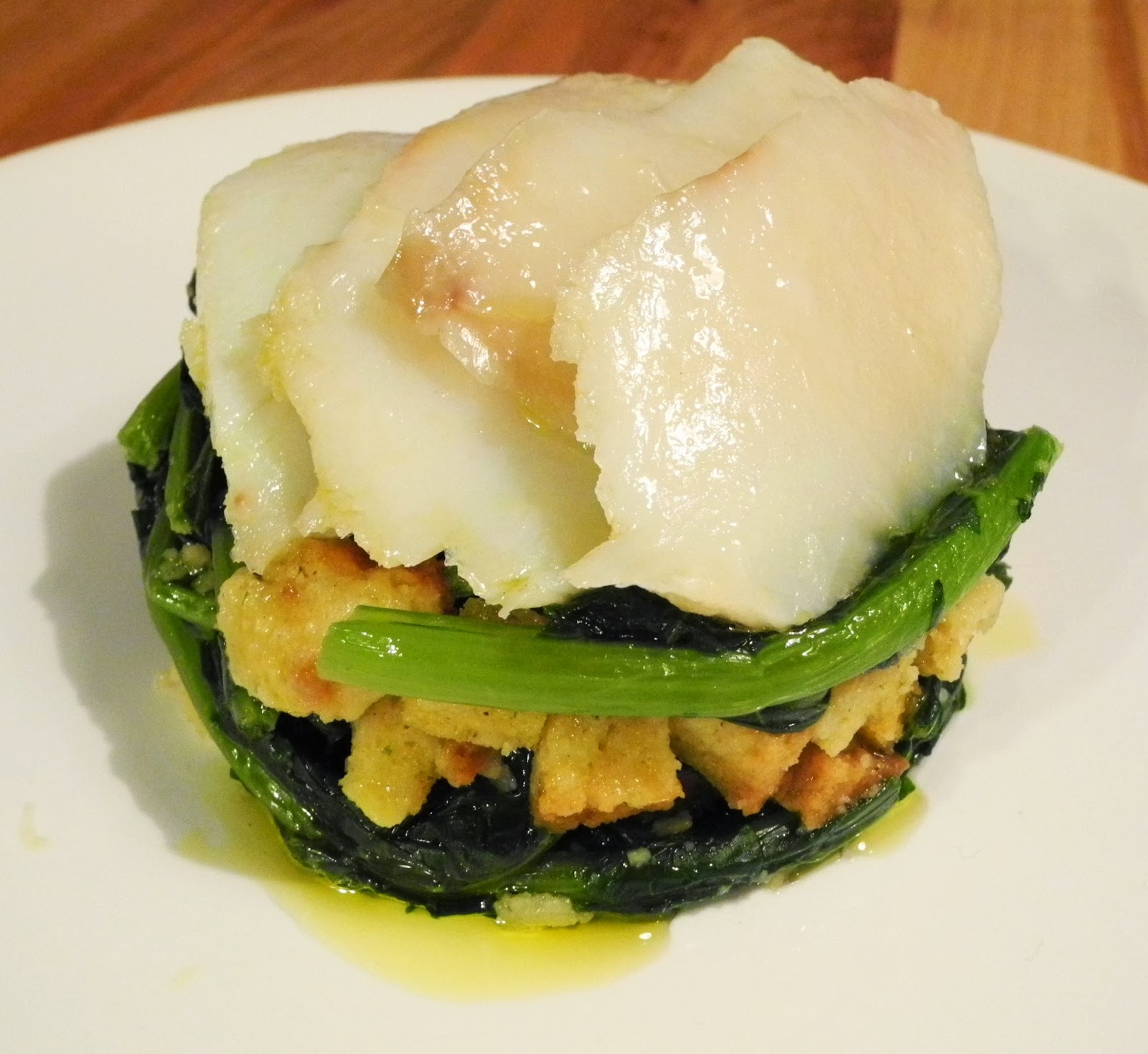 O Meu Tempero Lascas De Bacalhau Confitado Com Migas De Broa De Milho