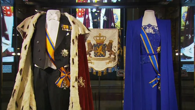 Willem-Alexander and Queen Maxima during the investiture ceremony 30 April and the Regalia