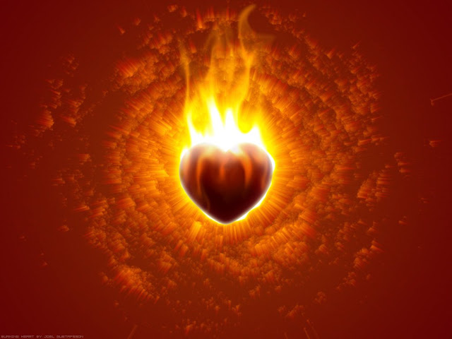 burning red heart