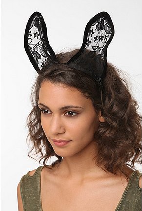Channel Lady Gaga and the Olsen Twins this Halloween with lace bunny ears