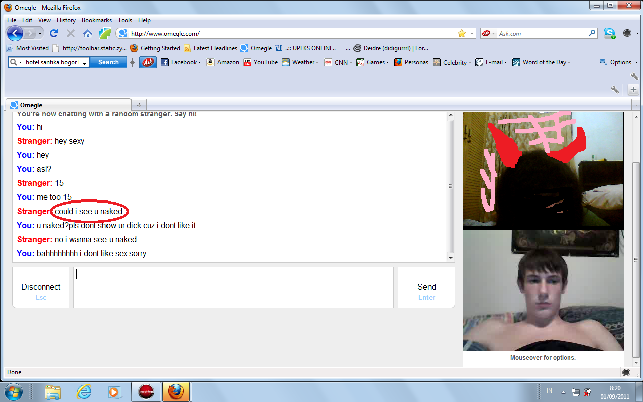 There is some omegle's printscreen that I've.