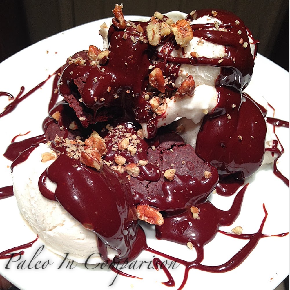 Paleo In Comparison Spiced Brownie a la Mode with Spiced Rum Chocolate