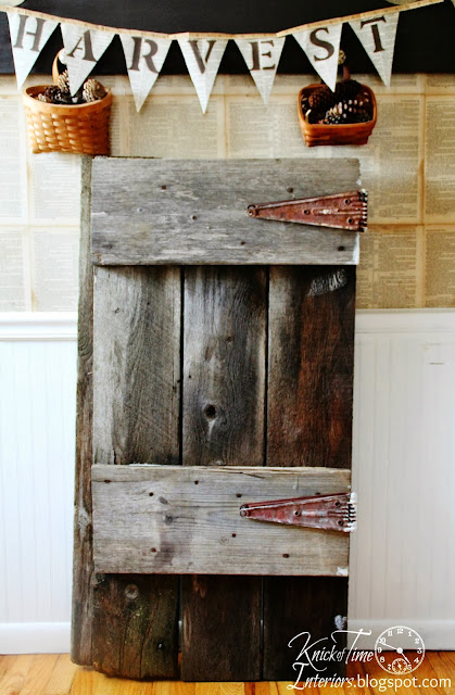 Antique Wooden Garden Gate Barn Hinges Autumn Display via Knick of Time Antique Wooden Garden Gate Barn Hinges Autumn Display via Knick of Time