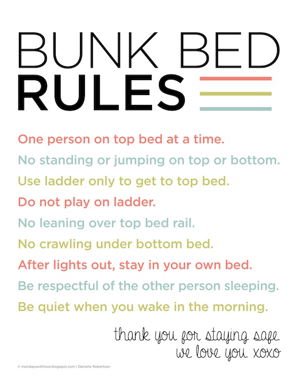 Mondays with Love House Rules Part 2, The Bunk Bed