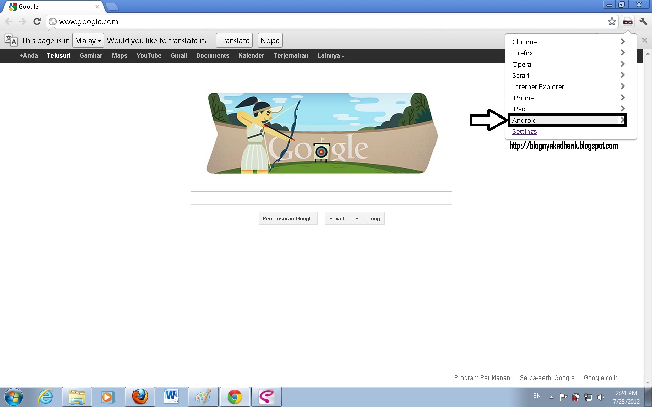 Setting user-agent for mac