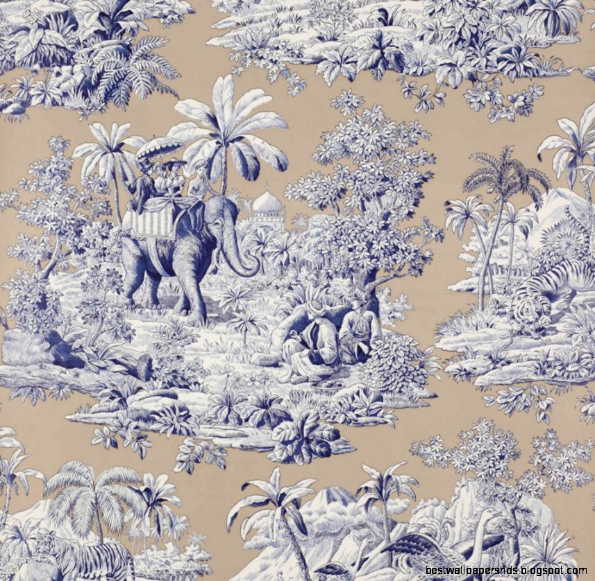 Fabric wallpapers traditional patterned scenic BENGALE Fabric wallpapers traditional patterned scenic BENGALE