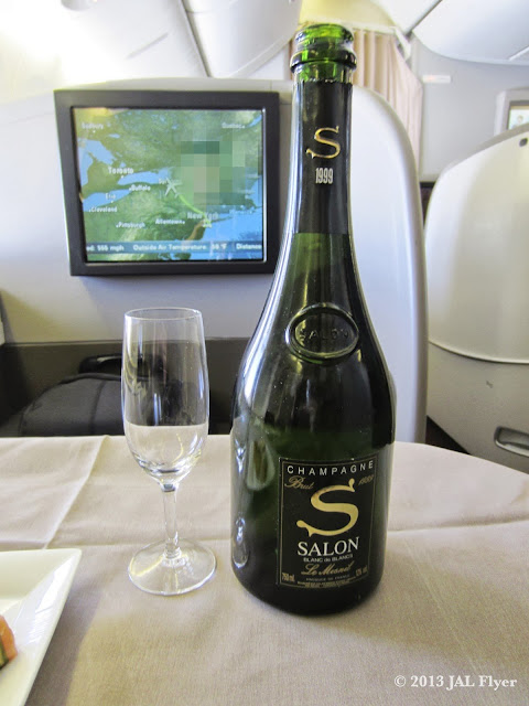 JAL JL005 First Class Trip Report: JAL exclusively offers Champagne SALON 1999 in First Class