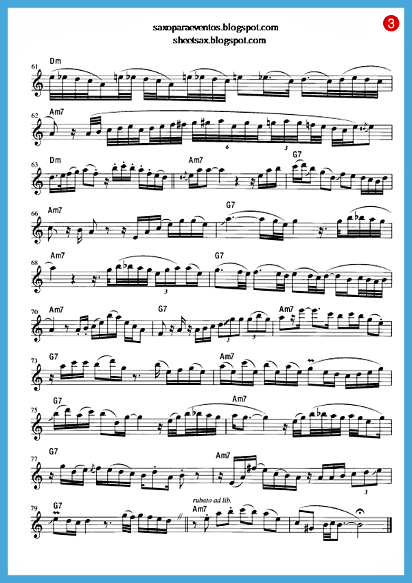 February 2013 Free sheet music for sax