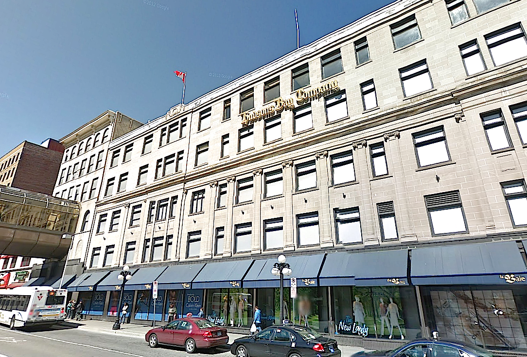 Hudson's Bay, Rideau Street, Ottawa. Image Google Streetview screenshot