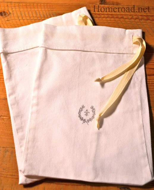 draw string bags with stamp design