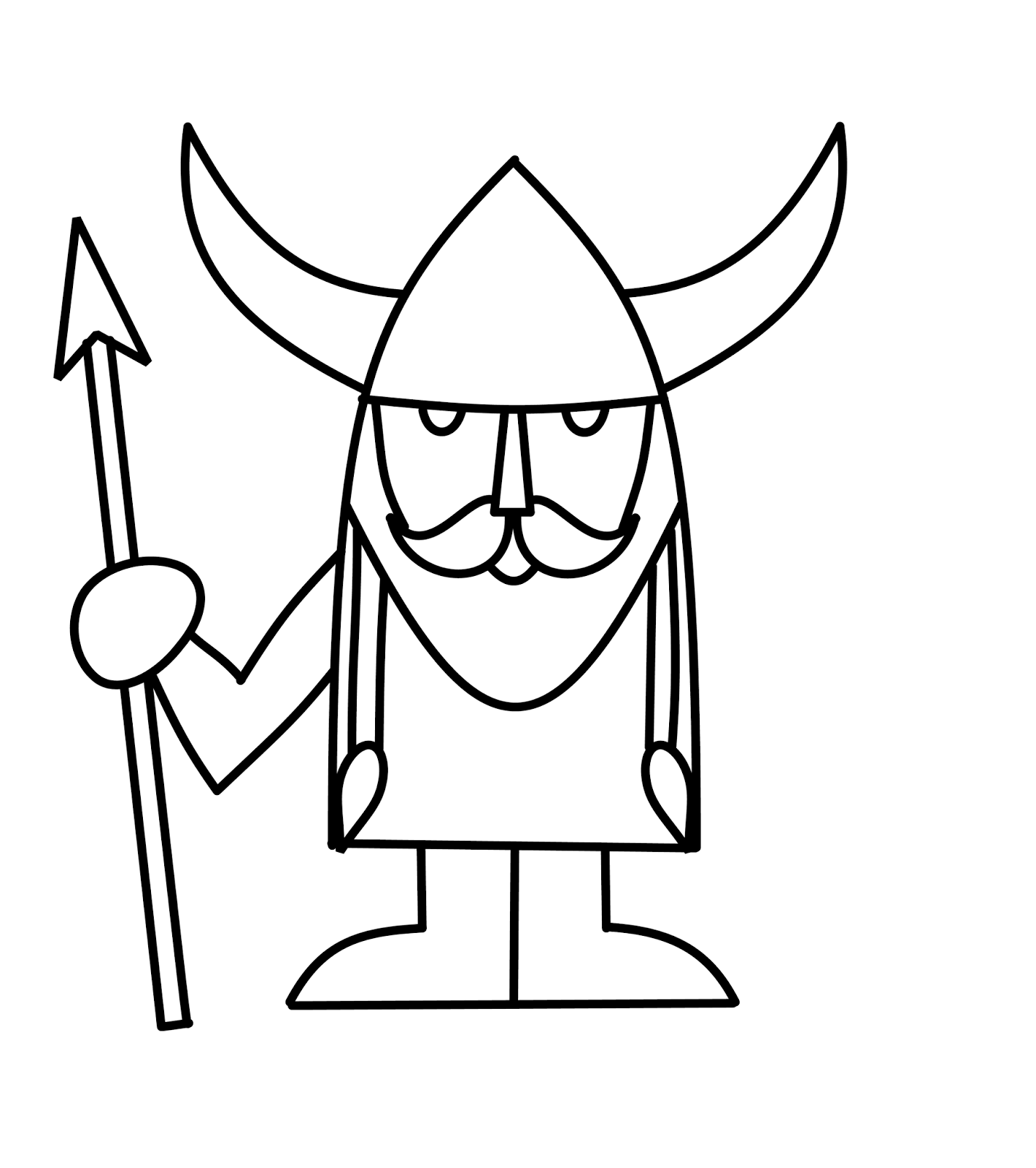 Animal Viking Sketch Drawing with simple drawing