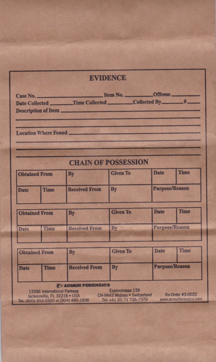 Mystery Playground Evidence bag