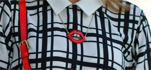 red lips necklace, H&M lips necklace, collana con bocca, Fashion and Cookies, fashion blogger
