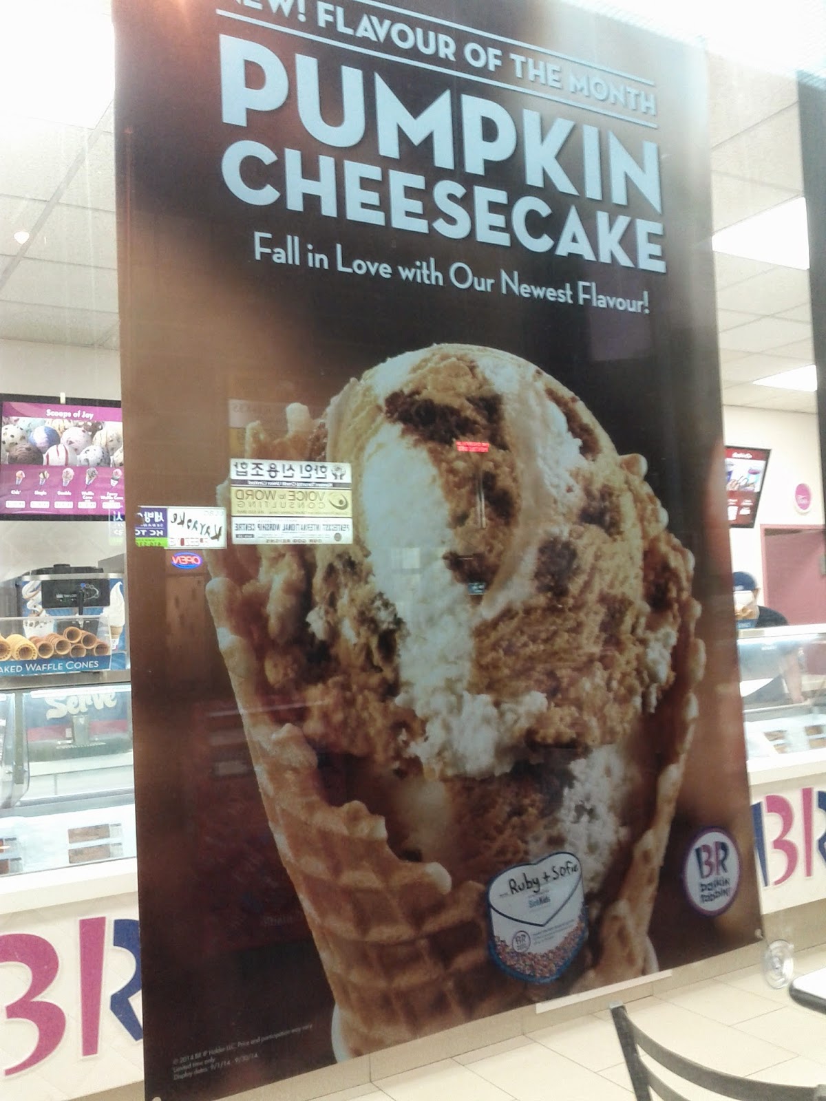 Toronto things Pumpkin Cheesecake Ice cream at Baskin Robbins for