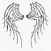 Special Grey Ink Angel Wings Tattoos on Back Body